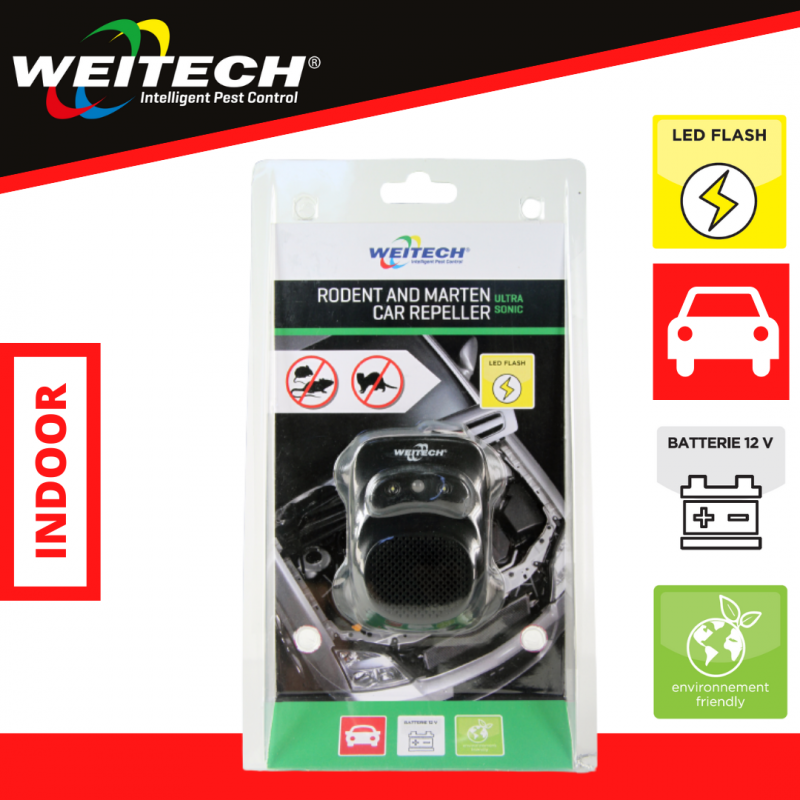 Ahuyentador Ratas Coche - WK0508 Weitech - Ultrasonidos y Flash