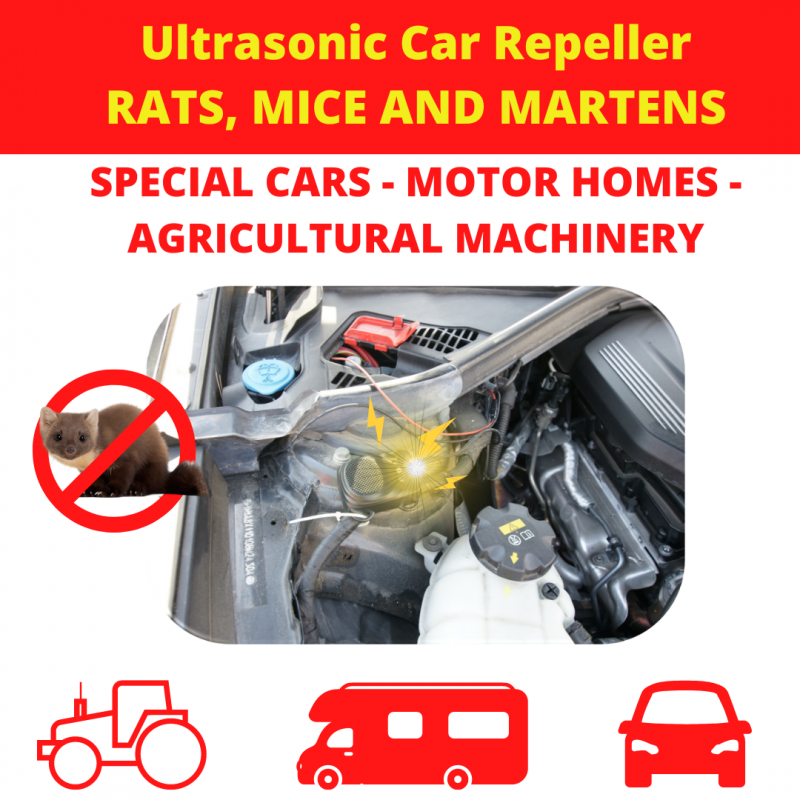 Ultrasonic marten repellent, for cars & other vehicles